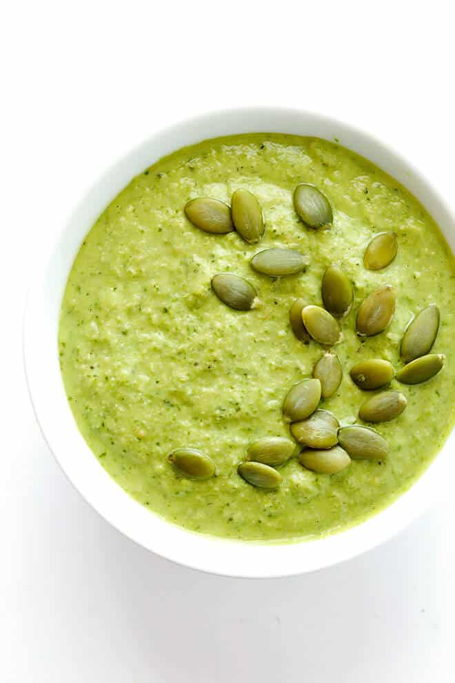 Chicken with Pumpkin Seed Sauce -- made with a yummy pepitas-tomatillo dipping sauce that is easy to make and full of the BEST flavors! | gimmesomeoven.com
