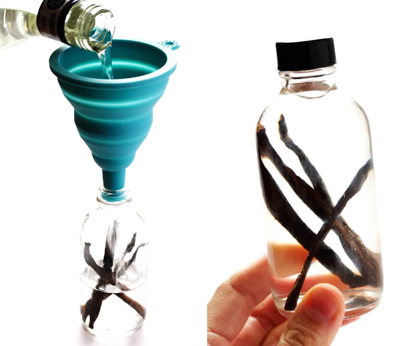 Homemade Vanilla Extract is easy to make in 5 minutes with just 2 ingredients, and can cost significantly less than the store-bought version. Perfect for bakers and DIY gifts! | gimmesomeoven.com #vanilla #extract #homemade #diy #gifts #glutenfree #vegan #baking How To Make Vanilla Extract