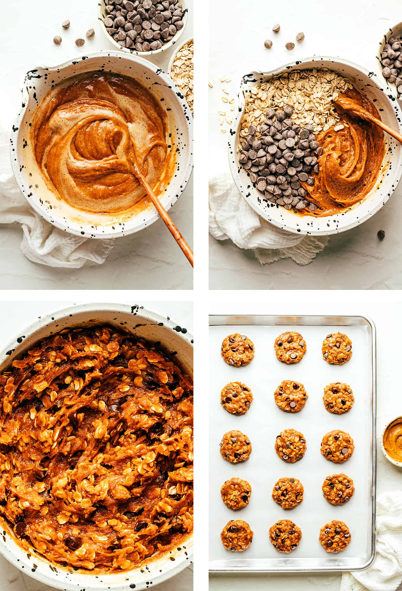 This healthy peanut butter cookies recipe is incredibly delicious and easy to make by hand in less than 30 minutes with just 7 ingredients. Feel free to add in some chocolate chips or nuts too! | gimmesomeoven.com (gluten-free) Step by step photos showing how to make peanut butter cookies
