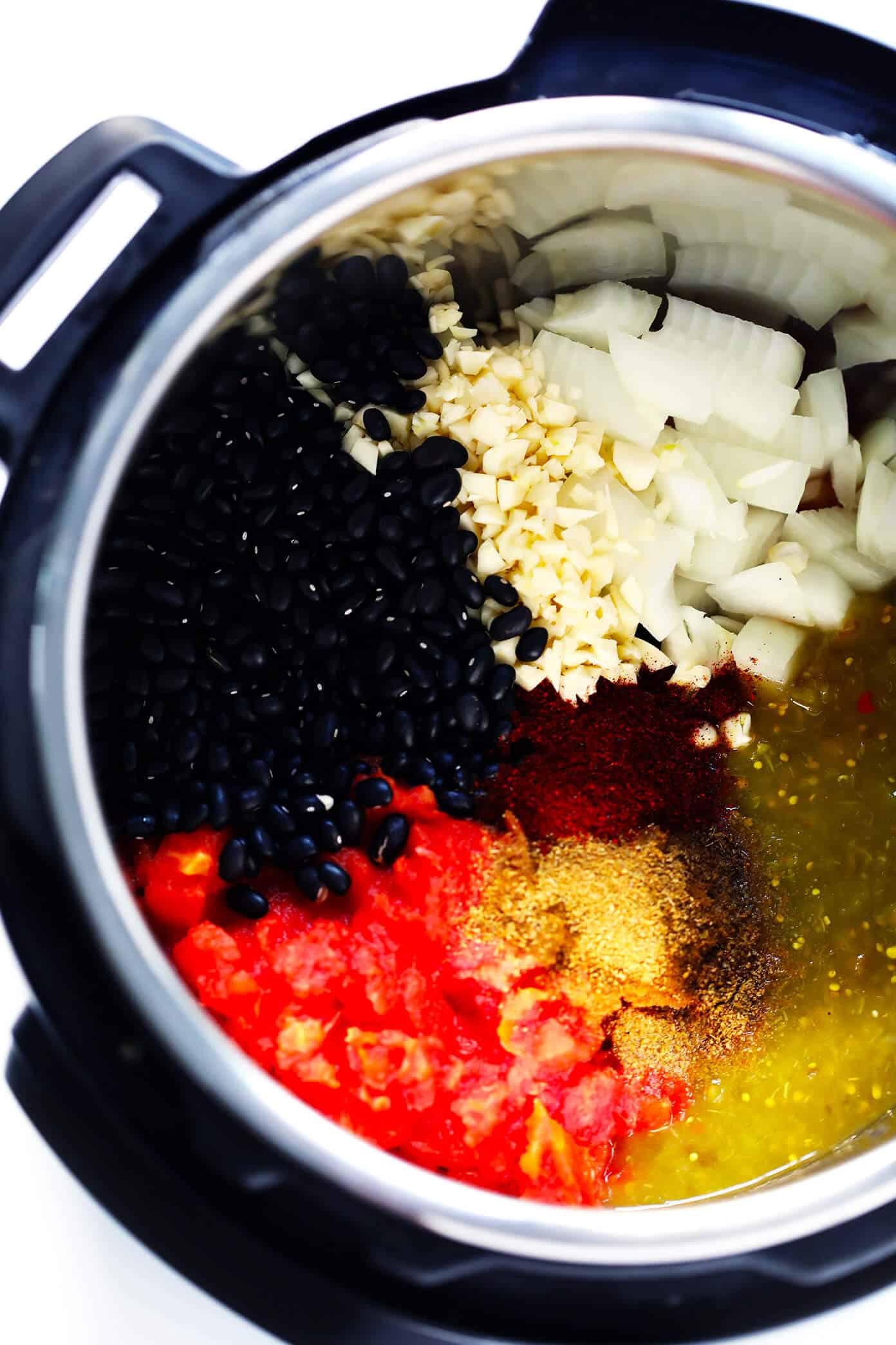 The BEST Black Bean Chili recipe! It's easy to make in the Instant Pot or Crock-Pot or stovetop, it's naturally gluten-free, vegan and vegetarian, and it's full of the most delicious zesty Mexican flavors. | Gimme Some Oven #blackbeanchili #mealprep #vegetarianchili #veganchili #instantpotchili The BEST Black Bean Chili Recipe Ingredients