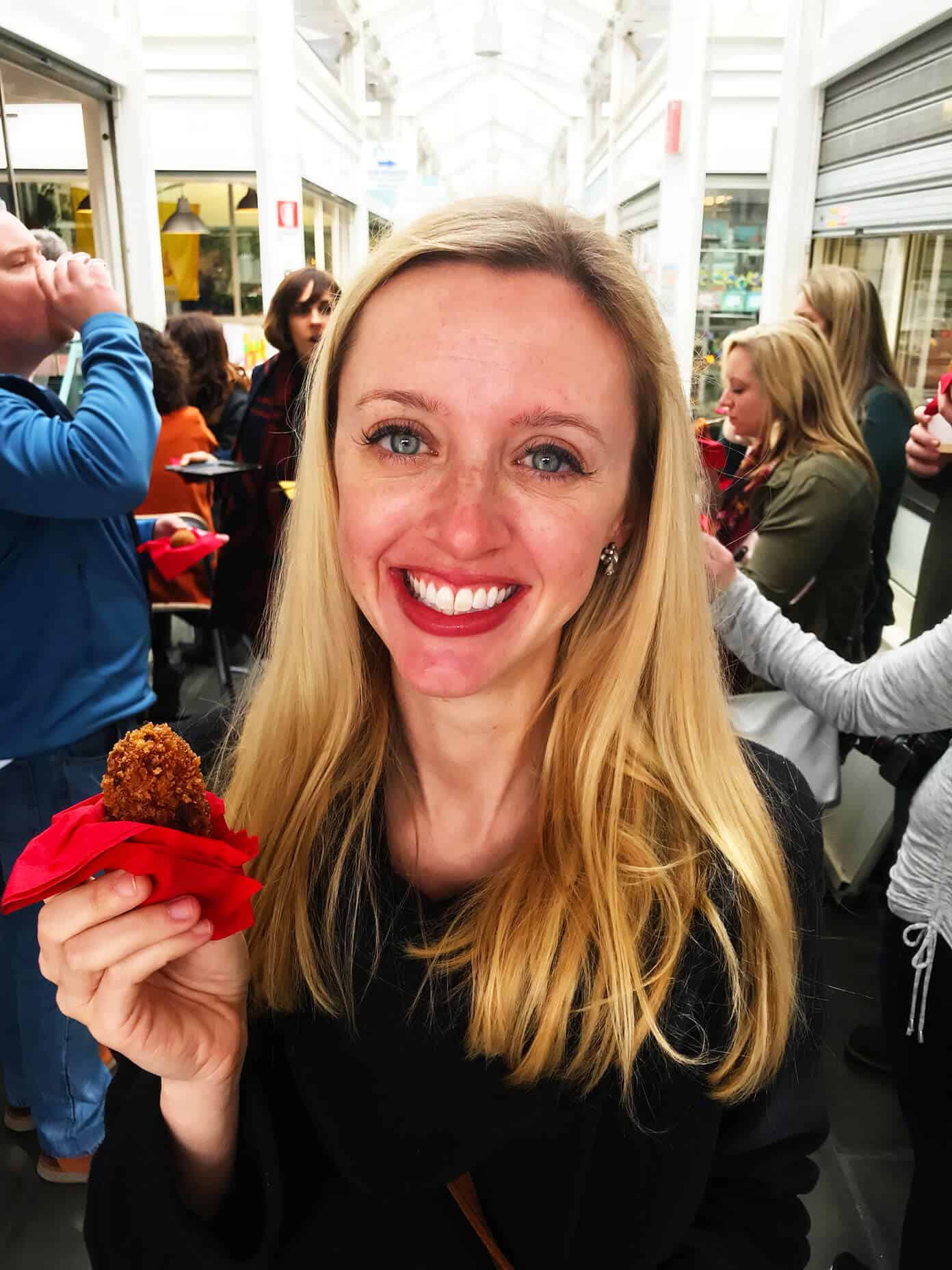 Our Weekend In Rome and Naples -- lots of travel recommendations on the best restaurants and what to eat, things to do, and where to stay in Roma. | Gimme Some Oven #rome #italy #travel #tips #restaurants Sampling suppli on our Eating Italy Taste of Testaccio Food Tour in Rome