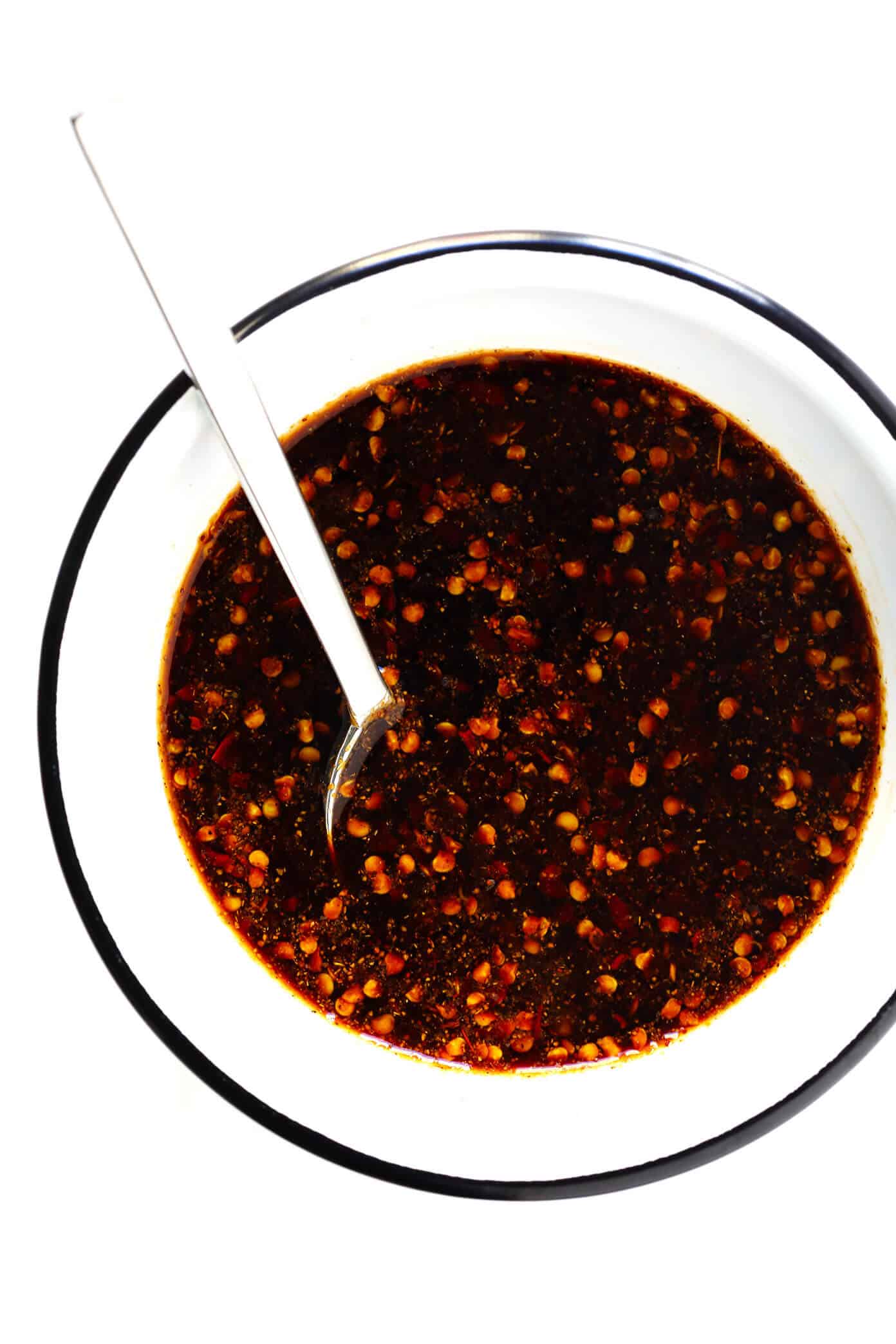 This 5-Minute Spicy Szechuan Sauce recipe is quick and easy to make, and perfect for a stir-fry or dipping sauce. Feel free to make yours as spicy or mild as you would like! | Gimme Some Oven #szechuan #sauce #stirfry #chinese #recipe Szechuan Sauce Recipe
