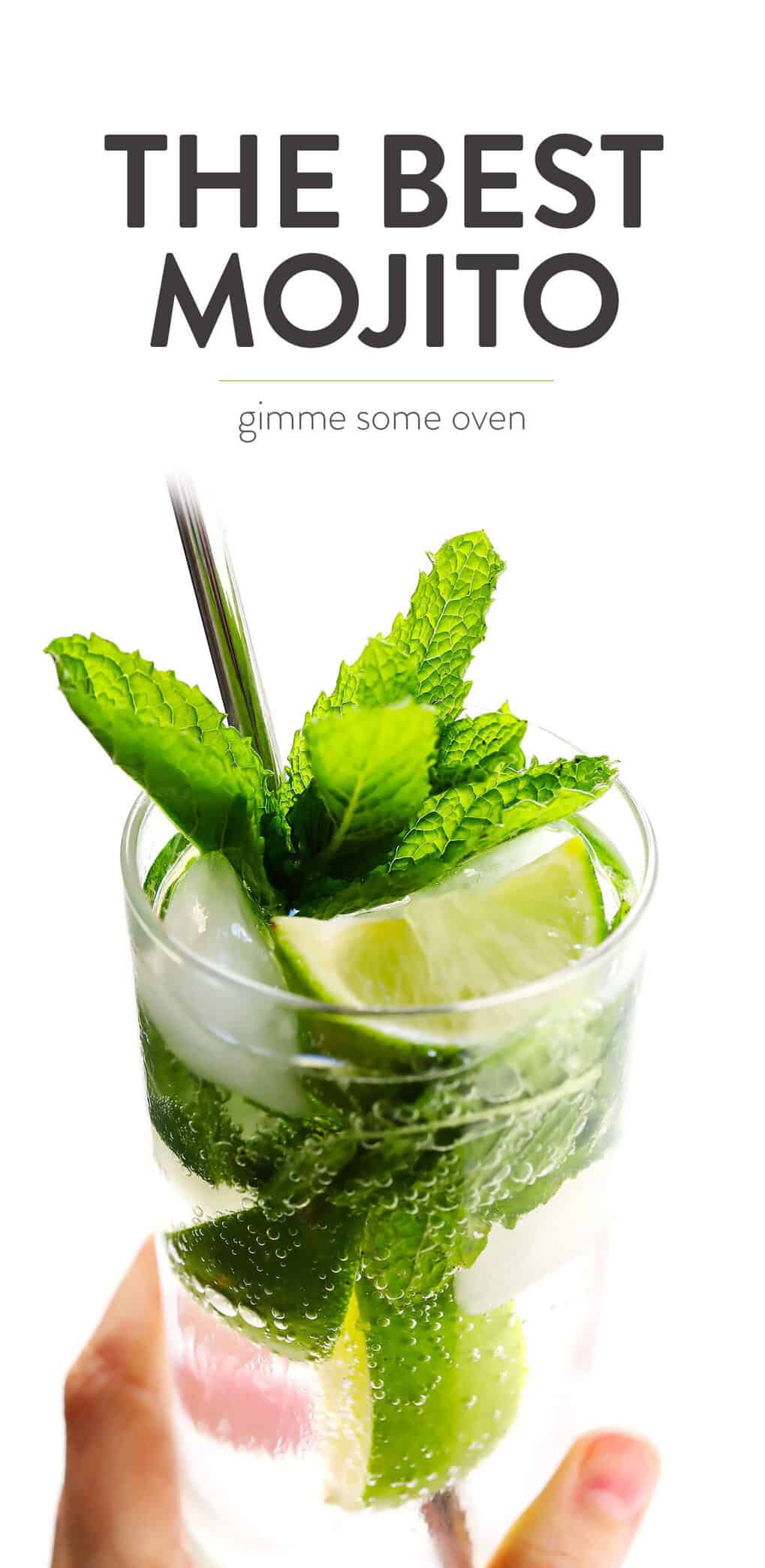 Truly the BEST mojito recipe! It's quick and easy to make with lots of fresh mint, lime juice and rum. It's naturally sweetened with honey. And easy to make in a single cocktail serving, or as a pitcher for a crowd. The perfect summer drink! | Gimme Some Oven #mojito #cocktail #drink #summer #recipe The Best Classic Mojito Recipe
