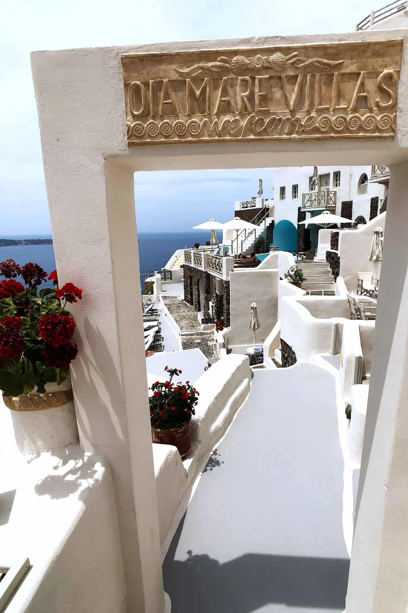 The Gimme Some Oven travel guide for restaurants to eat, hotels to stay and places to visit in Santorini, Greece. | Gimme Some Oven #santorini #greece #travel #traveltips #europe #vacation #islands #hotel #restaurant Oia Mare Villas in Santorini, Greece