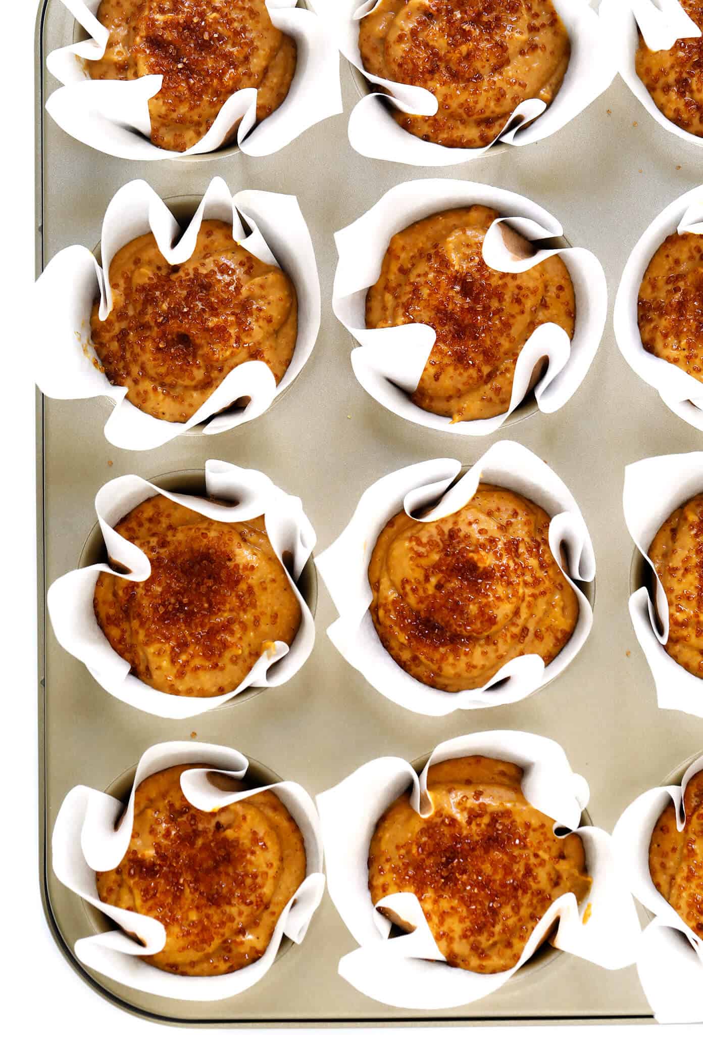 LOVE this healthy pumpkin muffins recipe! They're naturally gluten-free, naturally sweetened with maple syrup, easy to make, and SO delicious. Perfect for fall breakfast, dessert, and snacking. | Gimme Some Oven #pumpkin #muffins #breakfast #glutenfree #healthy #fall #thanksgiving #dessert Healthy Pumpkin Muffins Ingredients