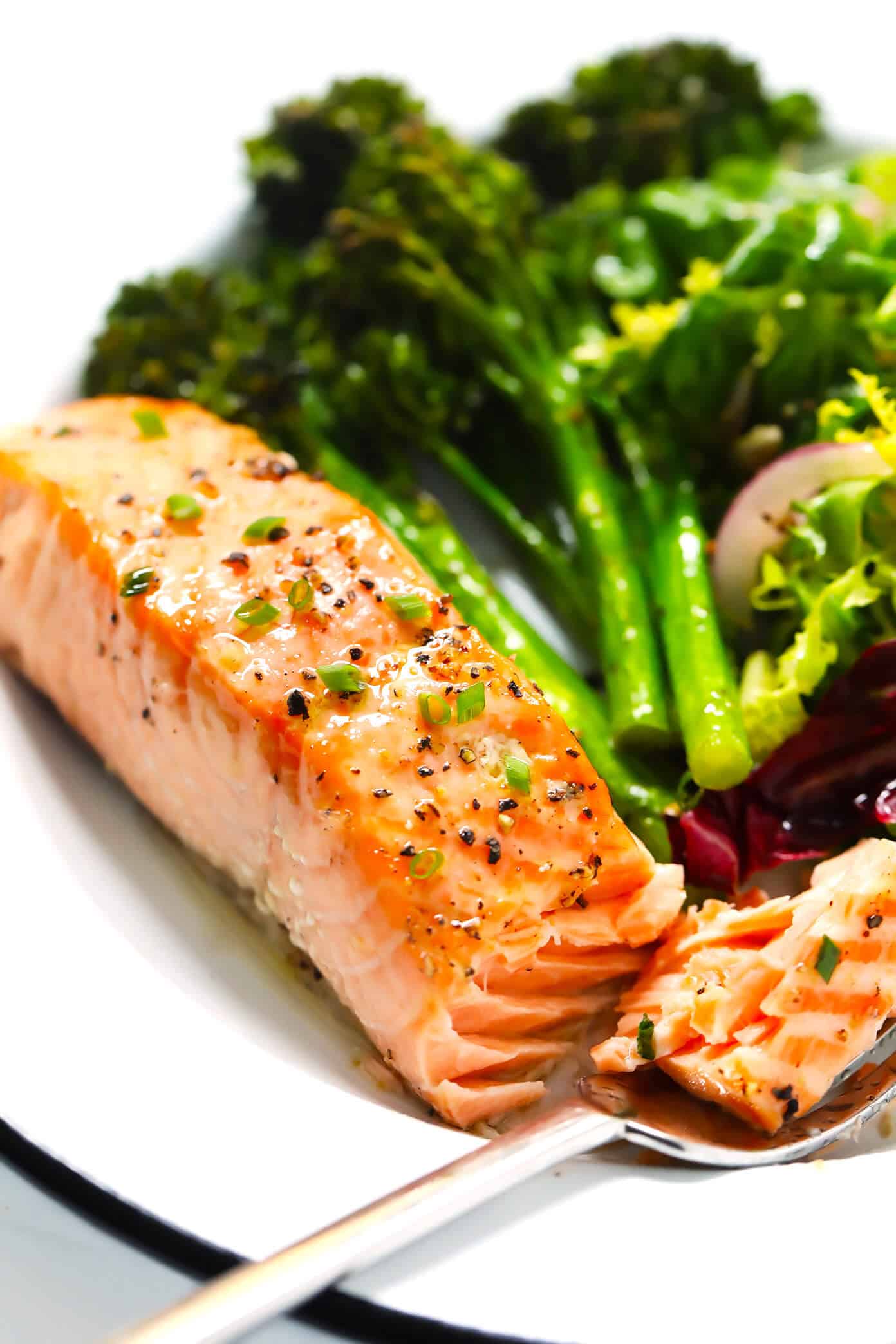 Oven Baked Salmon Recipe with Roasted Broccoli and Everyday Salad | Gimme Some Oven