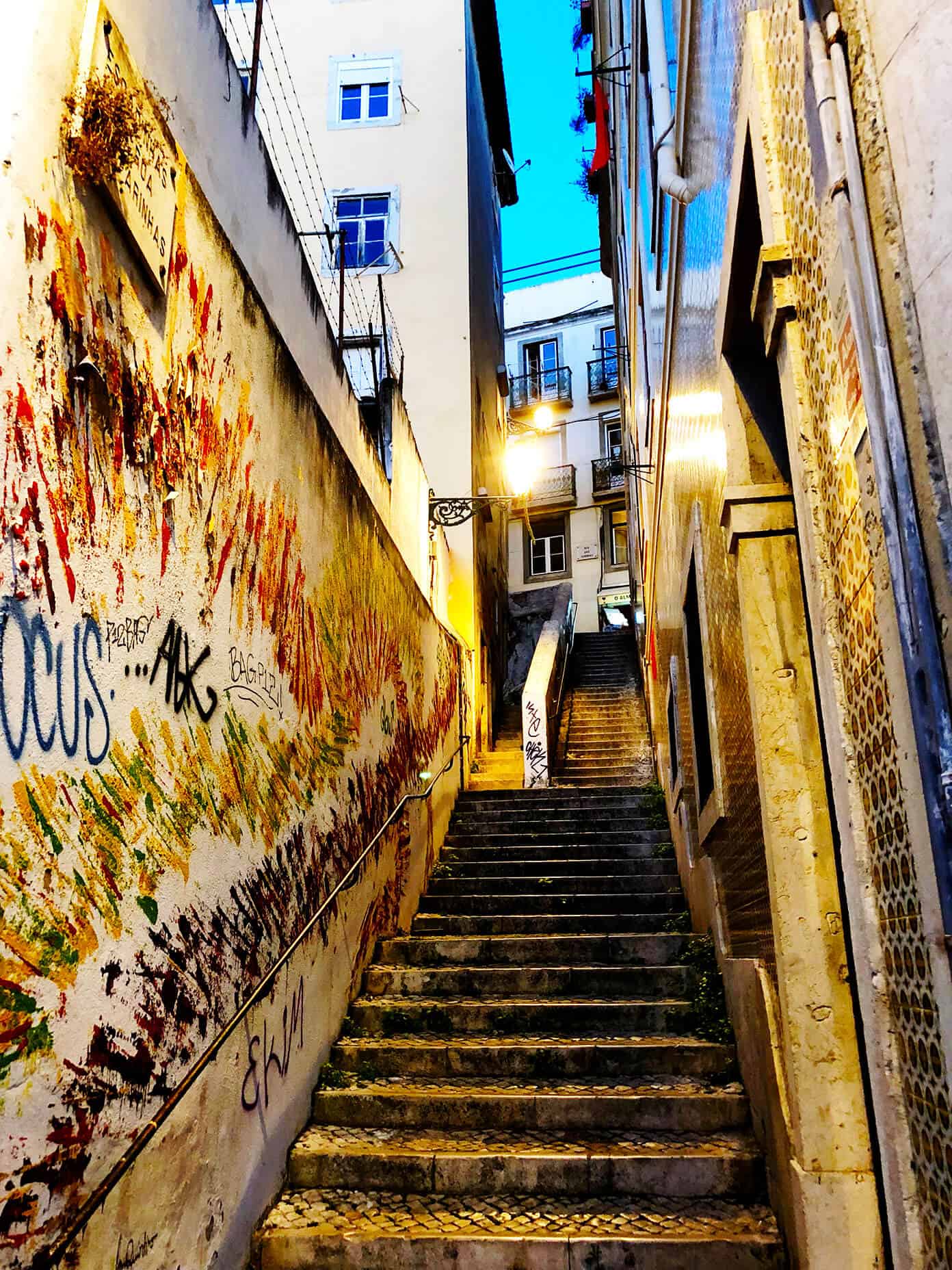 Weekend in Lisbon, Portugal -- all of our best recs on where to stay, eat and visit! | gimmesomeoven.com #travel #lisbon #portugal #traveltips Stairs of Lisbon Portugal