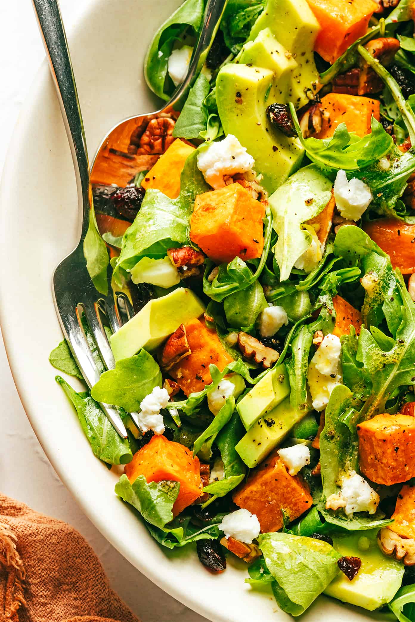Sweet Potato and Arugula Salad Closeup