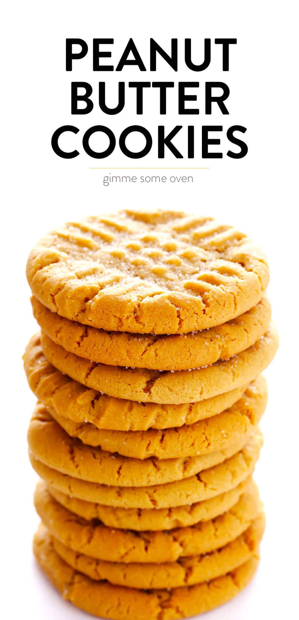 These classic Peanut Butter Cookies are perfectly soft, thick, chewy, and completely delicious! | Gimme Some Oven #peanutbutter #cookies #dessert #sweets #christmas #baking Soft Peanut Butter Cookies Recipe