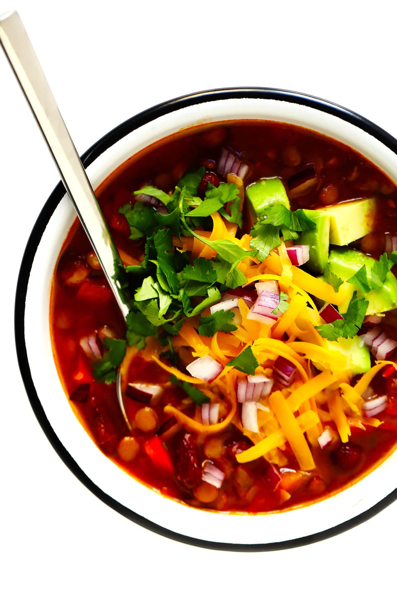 LOVE this vegetarian chili recipe! It's easy to make in the #InstantPot, #CrockPot or on the stovetop. It's full of healthy veggies and lots of protein. And it is always a crowd fave. | gimmesomeoven.com #chili #soup #mexican #healthy #recipe #dinner #glutenfree #vegan #vegetarian #meatless Amazing Vegetarian Chili Recipe (also Gluten-Free and Vegan)