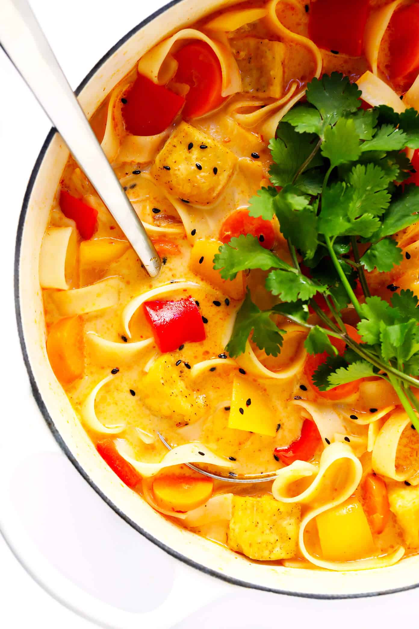 This Everyday Thai Red Curry recipe is super quick and easy to make, naturally gluten-free, and totally customizable with whatever veggies, proteins (such as chicken, shrimp, beef, tofu) or noodles you happen to have on hand. It's perfect for easy dinners or healthy meal prep for the week ahead! | gimmesomeoven.com #thai #curry #soup #noodle #glutenfree #vegetarian #vegan #dinner #mealprep #healthy How To Make Thai Red Curry