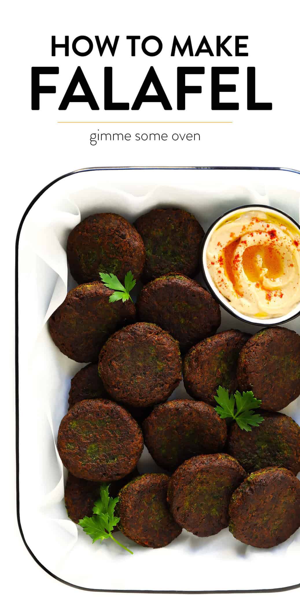 Learn how to make falafel with this easy homemade falafel recipe! It's bursting with zesty fresh fresh flavors, lightly pan-fried (instead of deep-fried), and perfect for falafel wraps, salads, sandwiches and more. Bonus, it's also naturally vegan and gluten-free. | gimmesomeoven.com #falafel #wrap #vegetarian #vegan #glutenfree #healthy #dinner #freezermeals How To Make Falafel