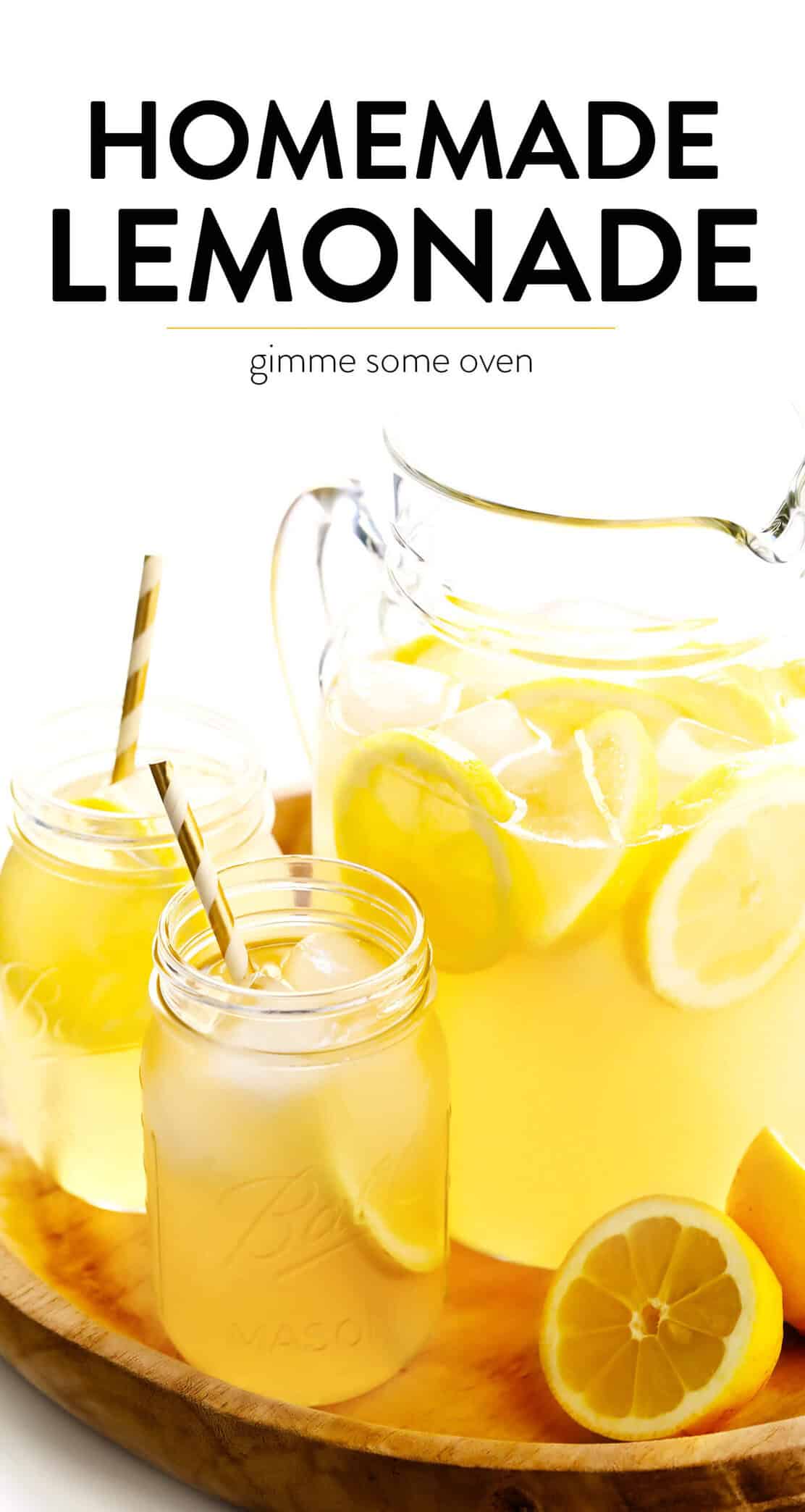 The BEST 3-ingredient homemade lemonade recipe -- naturally sweetened with maple syrup or honey, and easy to make in just 5 minutes! | gimmesomeoven.com #lemonade #drink #summer #juice How To Make Lemonade