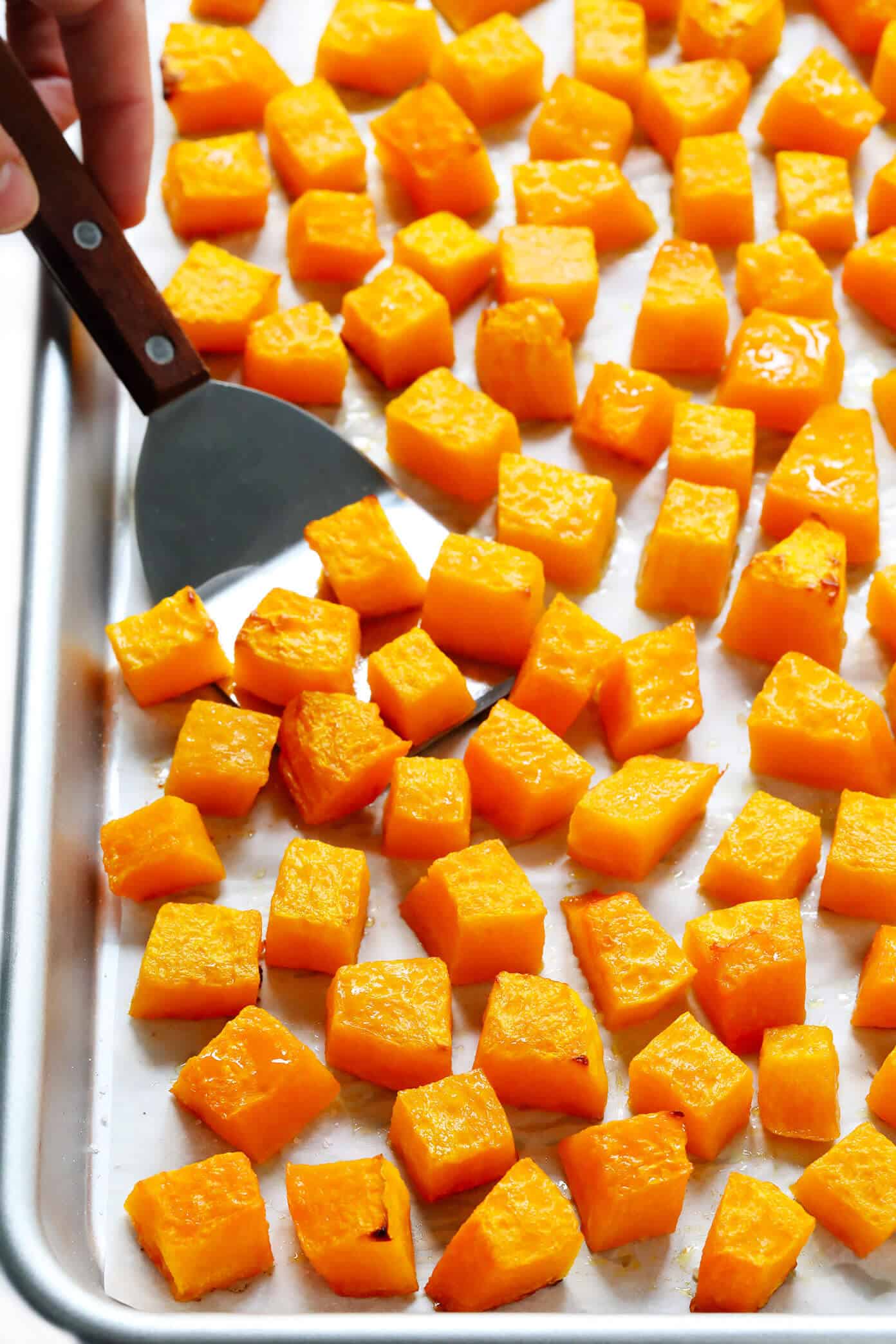 Toasted gnocchi, roasted butternut squash, garlicky kale and walnuts are all tossed together in the yummiest sage brown butter sauce and Parmesan cheese. It's total fall comfort food...and surprisingly easy to make too! | gimmesomeoven.com #gnocchi #italian #dinner #butternutsquash #fall #healthy #vegetarian Roasted Butternut Squash