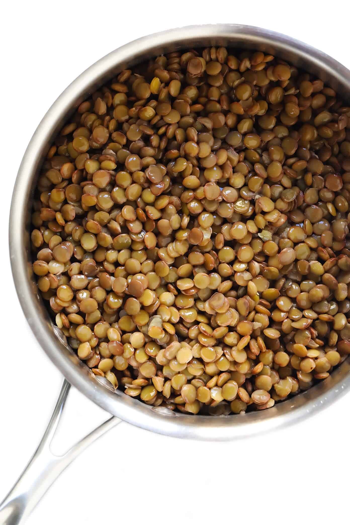 A complete tutorial for how to cook lentils (French, green, brown, black and red lentils). Plus tips for how to season and store lentils for meal prep, and lots of my favorite healthy lentil recipes! | gimmesomeoven.com #lentils #beans #healthy #glutenfree #vegetarian #vegan #mealprep #side #dinner How To Make Lentils (Recipe and Tips)
