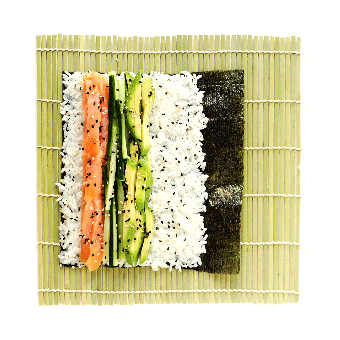 Learn how to make sushi rolls with this easy maki rolls recipe! They are surprisingly easy to make, and 100% customizable with whatever ingredients you love best. Spicy sriracha sauce recipe included if you would like to make spicy tuna, salmon or veggie rolls! | gimmesomeoven.com #sushi #rolls #maki #japanese #howto #salmon #vegetarian #vegan #healthy #dinner #entertaining Step By Step How To Roll Sushi