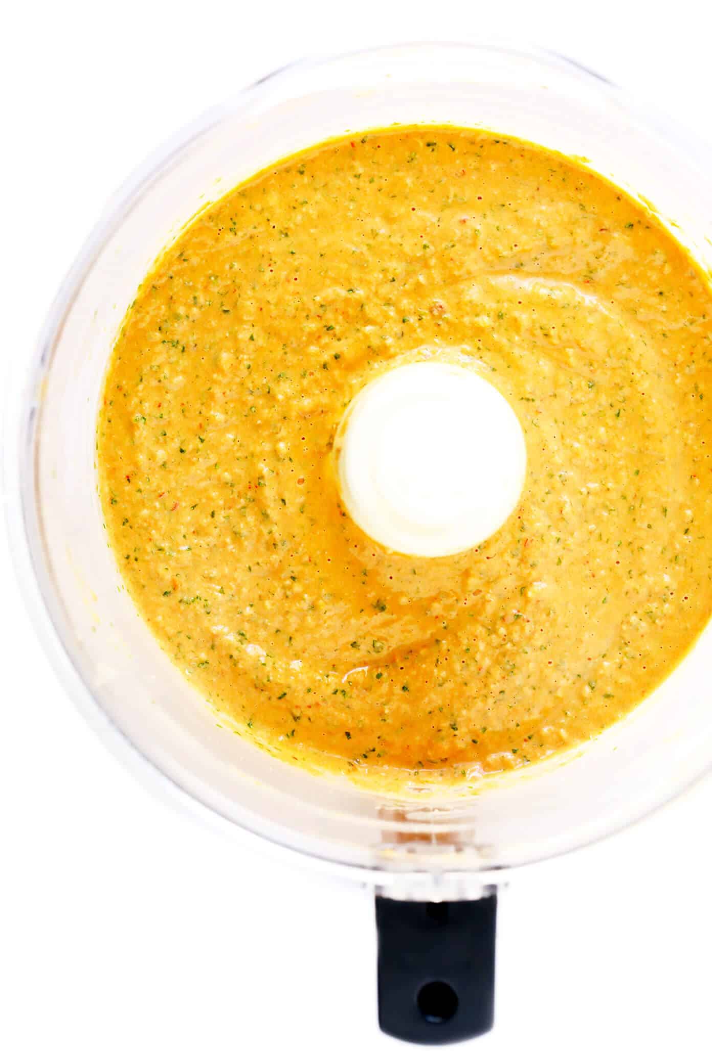 This creamy Peanut Chipotle Salsa recipe is made with a classic tomato, onion, garlic and cilantro base, then layered with sweet peanut butter and smoky chipotle pepper. It's easy to make in 10 minutes, naturally gluten-free and vegan, and crazy delicious. And perfect for serving as a dip, sauce, spread or whatever sounds good! | gimmesomeoven.com #salsa #tomato #peanut #mexican #chipotle #dip #sauce #spread #glutenfree #vegan #healthy #chips How To Make Chipotle Salsa In A Food Processor