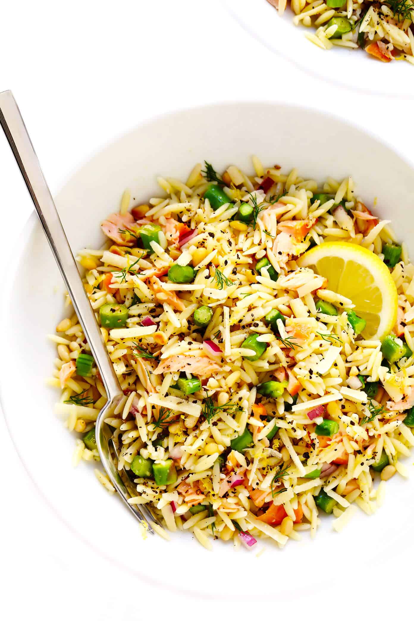Salmon Asparagus Orzo Salad Recipe