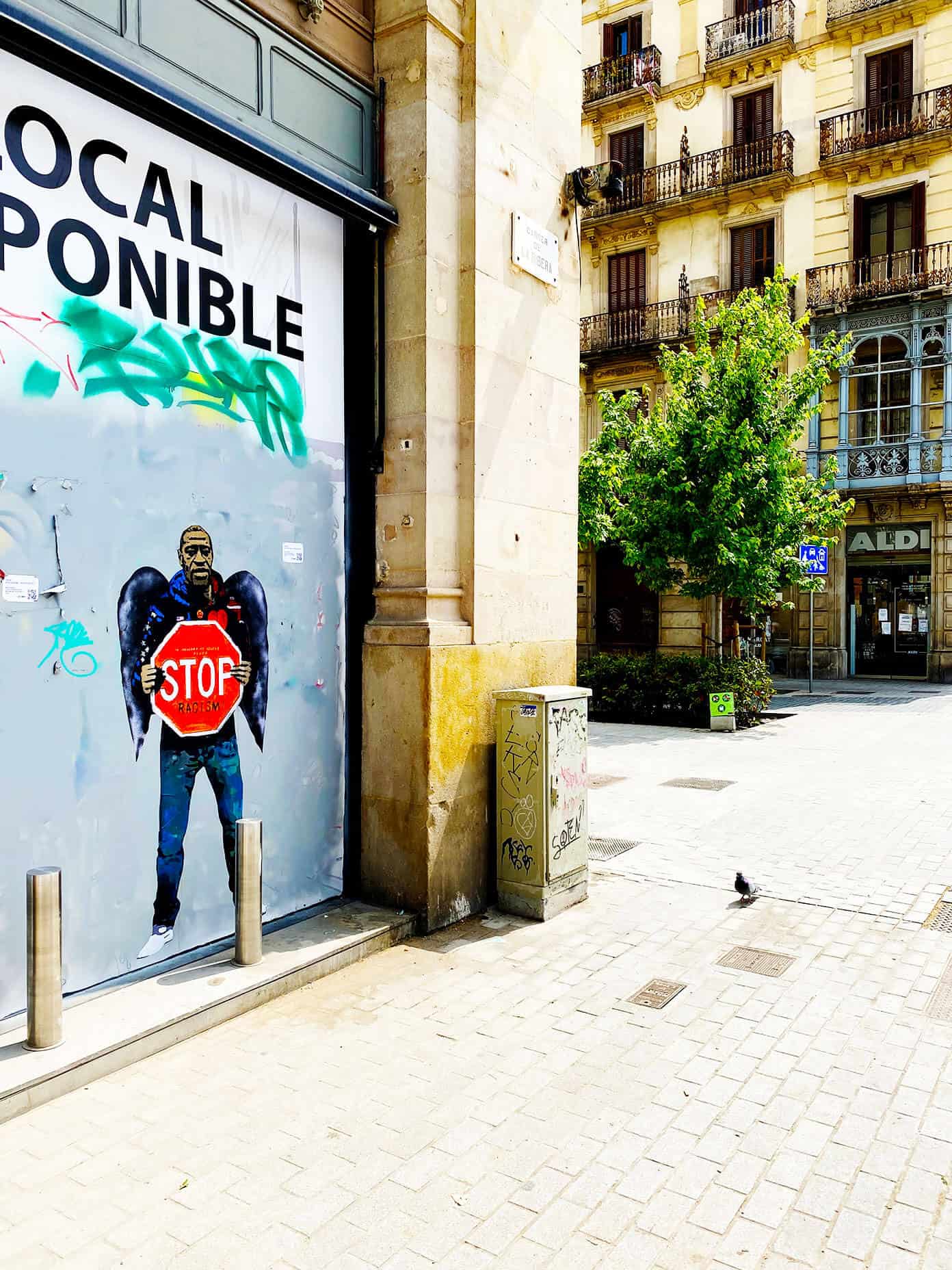 An update on life currently here in Barcelona, Spain. | gimmesomeoven.com George Floyd Mural in El Born, Barcelona