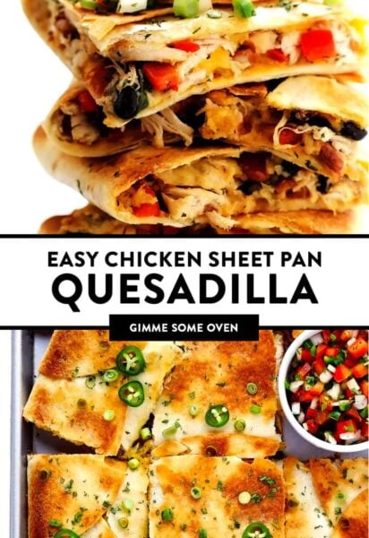 Easy Chicken Sheet Pan Quesadilla