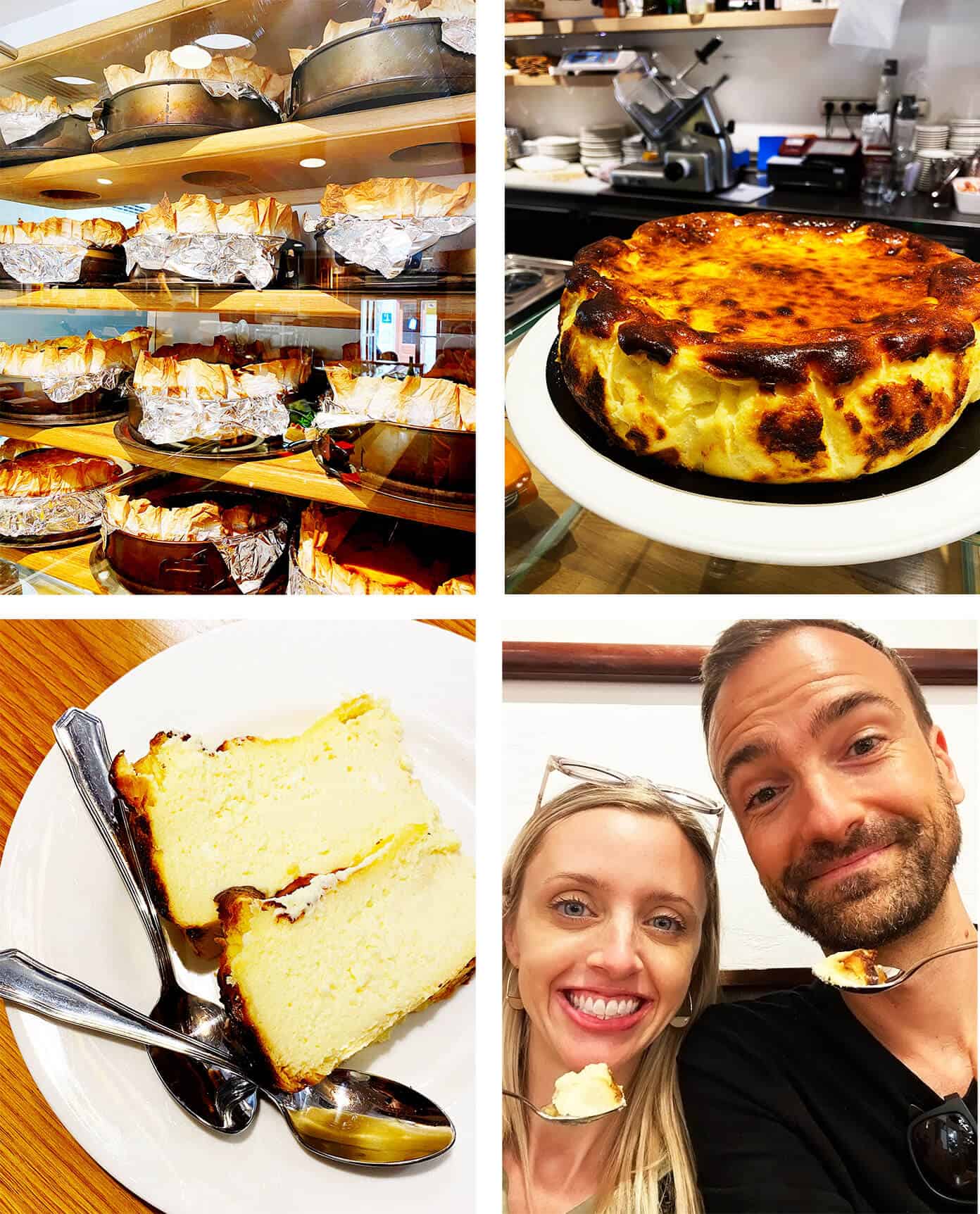 This "Burnt" Basque Cheesecake recipe (known here in Spain as 'tarta de queso') is uniquely light, creamy, delicious, caramelized, and so easy to make that it's nearly foolproof! Such a great dessert recipe for all occasions. | gimmesomeoven.com #basque #cheesecake #spanish #spain #sansebastian #dessert #tartadequeso #caramelized Burnt Basque Cheesecake (Tarta de Queso) La Viña in San Sebastian
