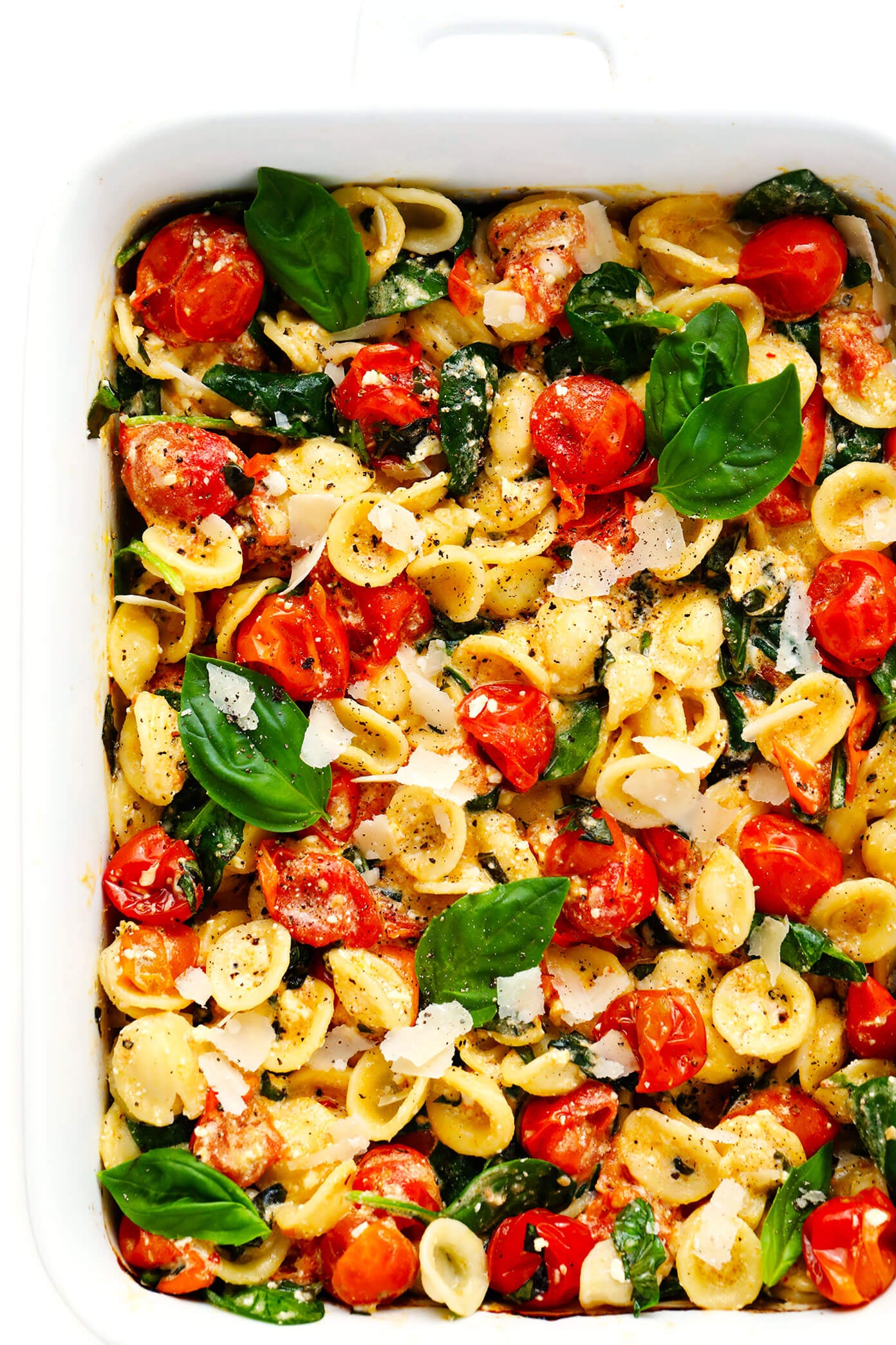 TikTok Feta Pasta Recipe in Baking Dish