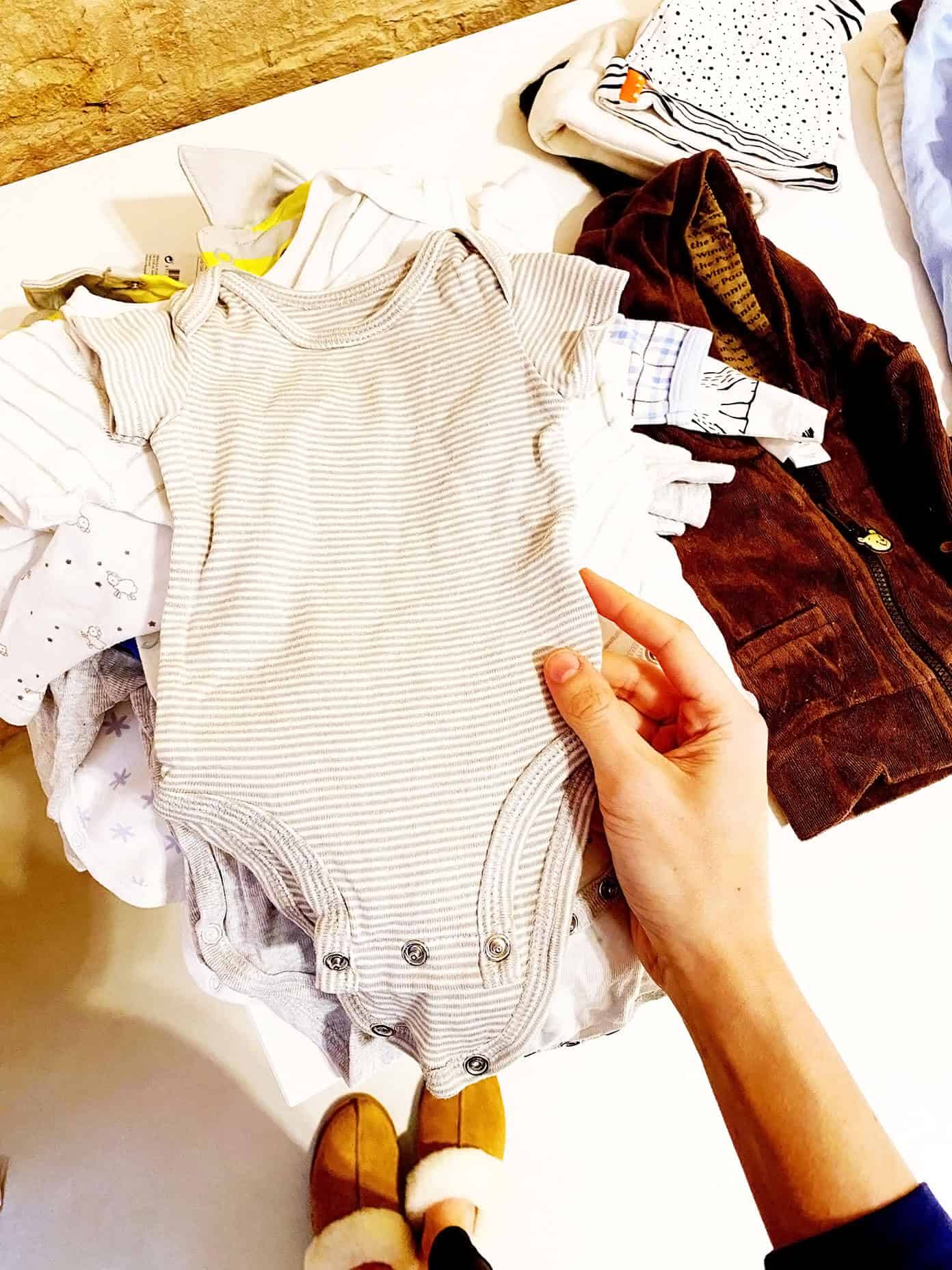 Currently | gimmesomeoven.com Folding baby clothes