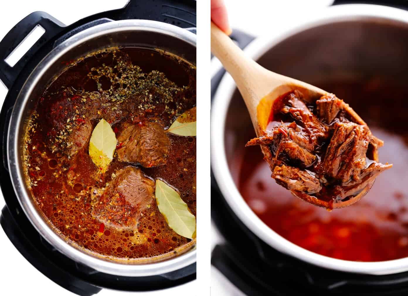 This birria tacos recipe (a.k.a. birria quesatacos) is made with tender birria beef, which is loaded into broth-dipped corn tortillas with cheese, fried until crispy, then dunked in birria broth for an extra-flavorful finish. Easy to make in either the Instant Pot, Crock-Pot or on the stovetop, and always a delicious Mexican dinner recipe! | gimmesomeoven.com #beef #birria #tacos #quesatacos #cheese #dip #sauce #fried #tortillas #jalisco #mexican Birria Beef for Quesatacos
