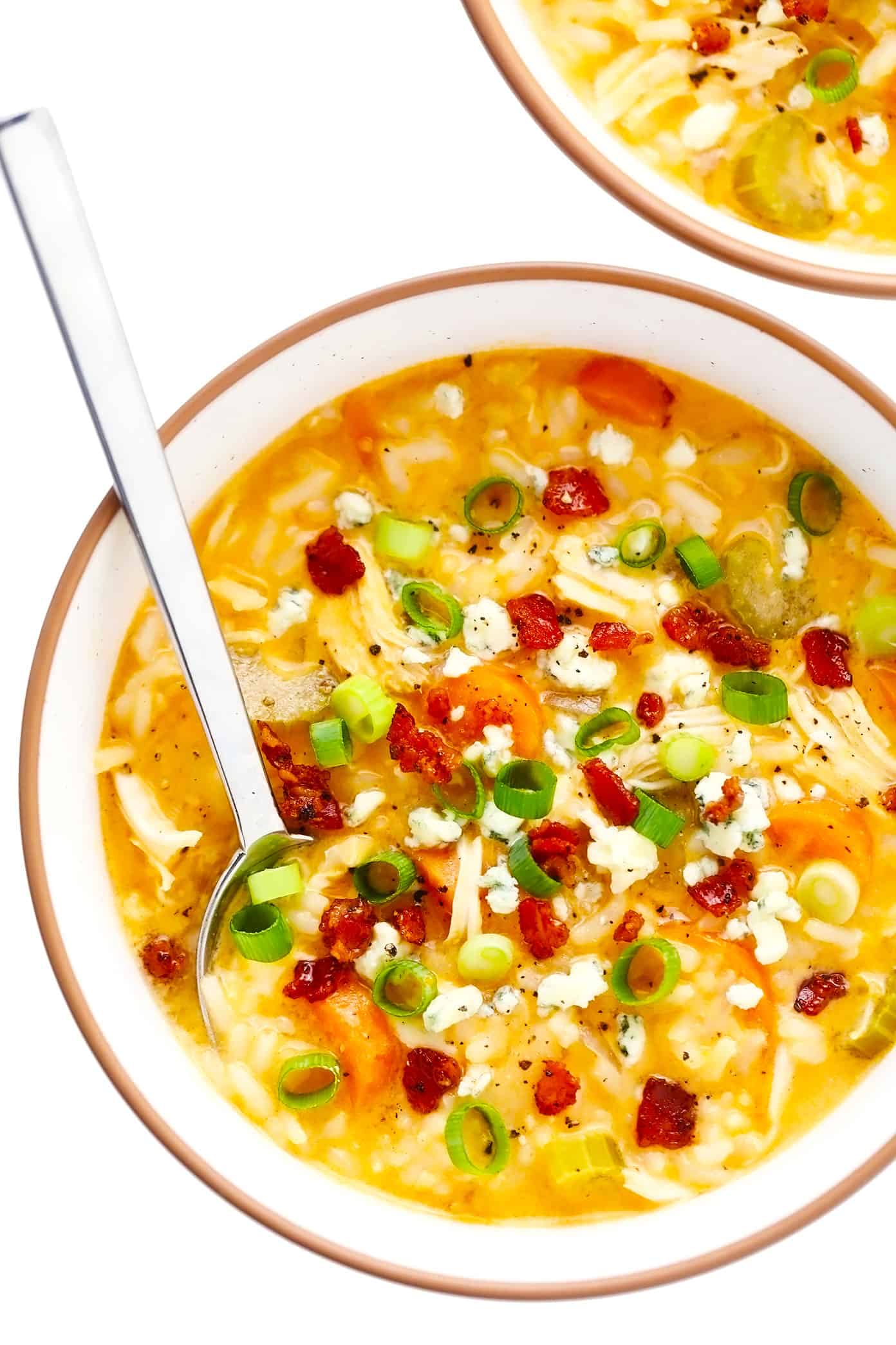 Creamy Buffalo Chicken and Rice Soup
