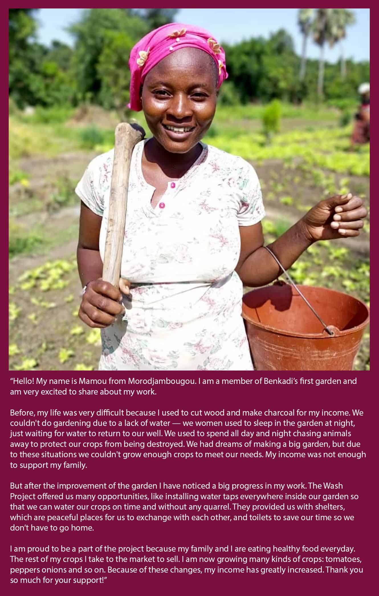 Benkadi Community Garden Update | Gimme Some Oven Mamou's Story with The Wash Project