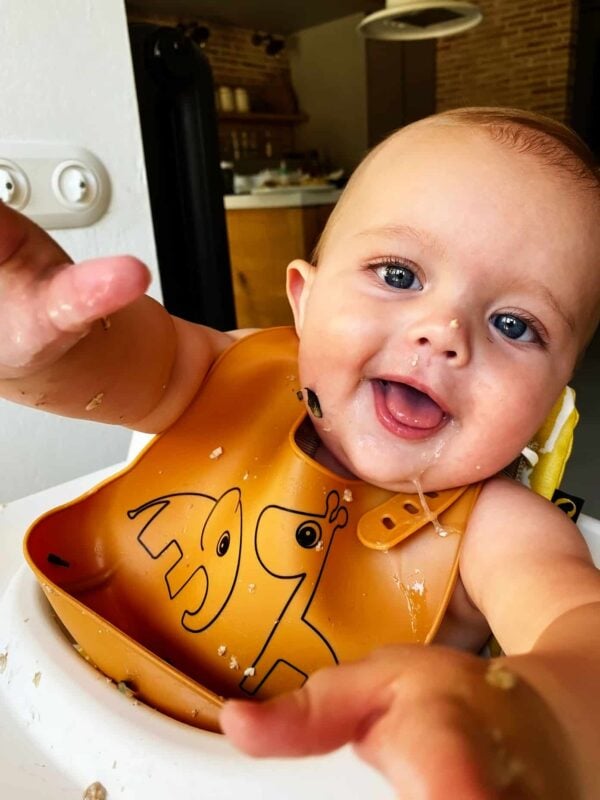 Teo in his high chair