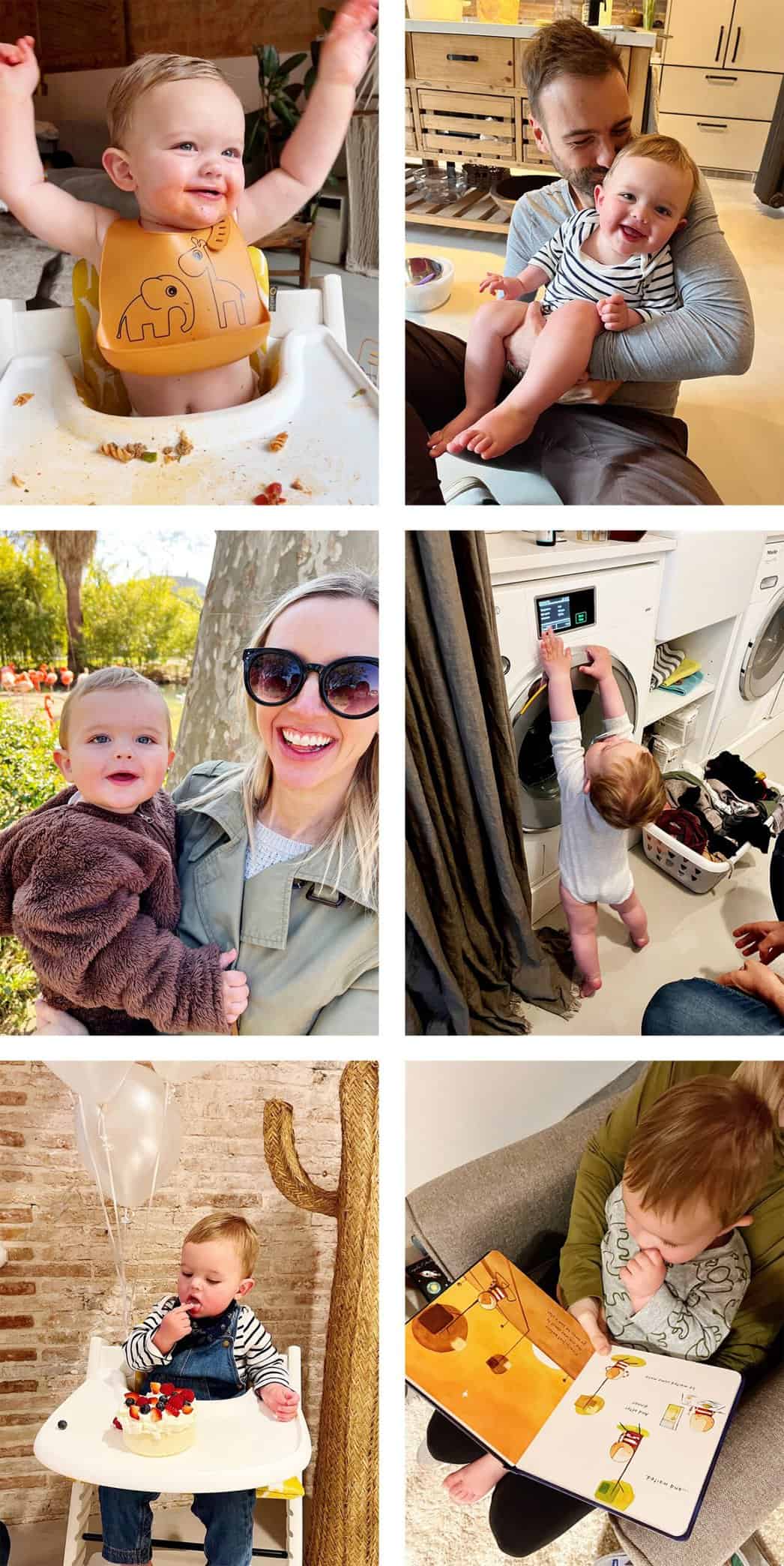 The latest updates from Ali Martin about life behind the scenes in Barcelona | gimmesomeoven.com Collage of Ali Martin, her husband Barclay, and son Teo