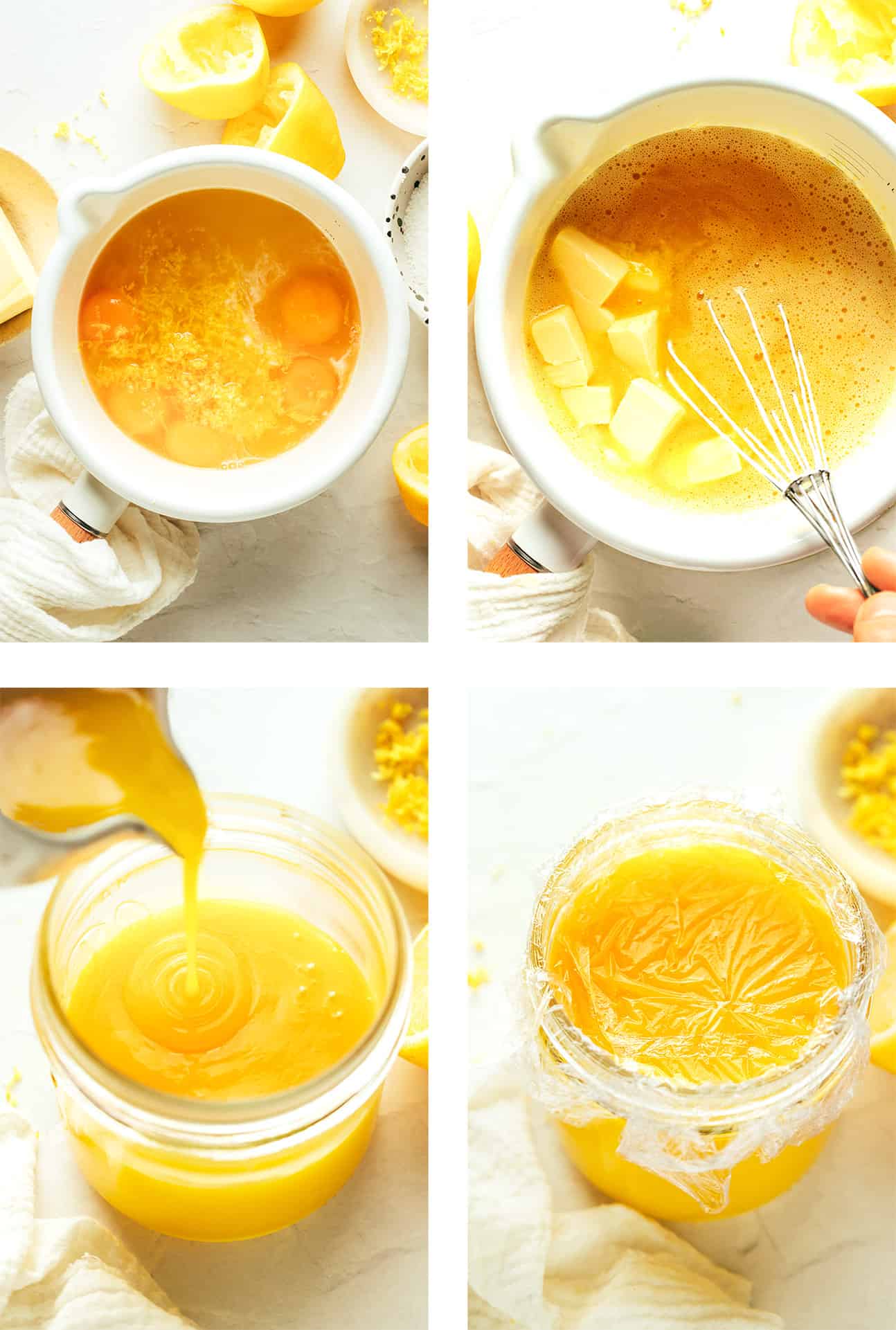This classic homemade lemon curd recipe is easy to make with 5 ingredients in about 15 minutes. Irresistibly tart, sweet, creamy and delicious, and perfect as a spread or filling for everything from cakes to cookies, crepes, muffins, scones, toast and more. | gimmesomeoven.com Step by step photos showing how to make lemon curd