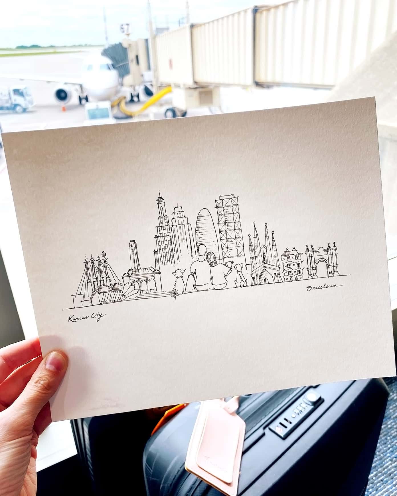 Currently | gimmesomeoven.com Beautiful drawing of Kansas City and Barcelona