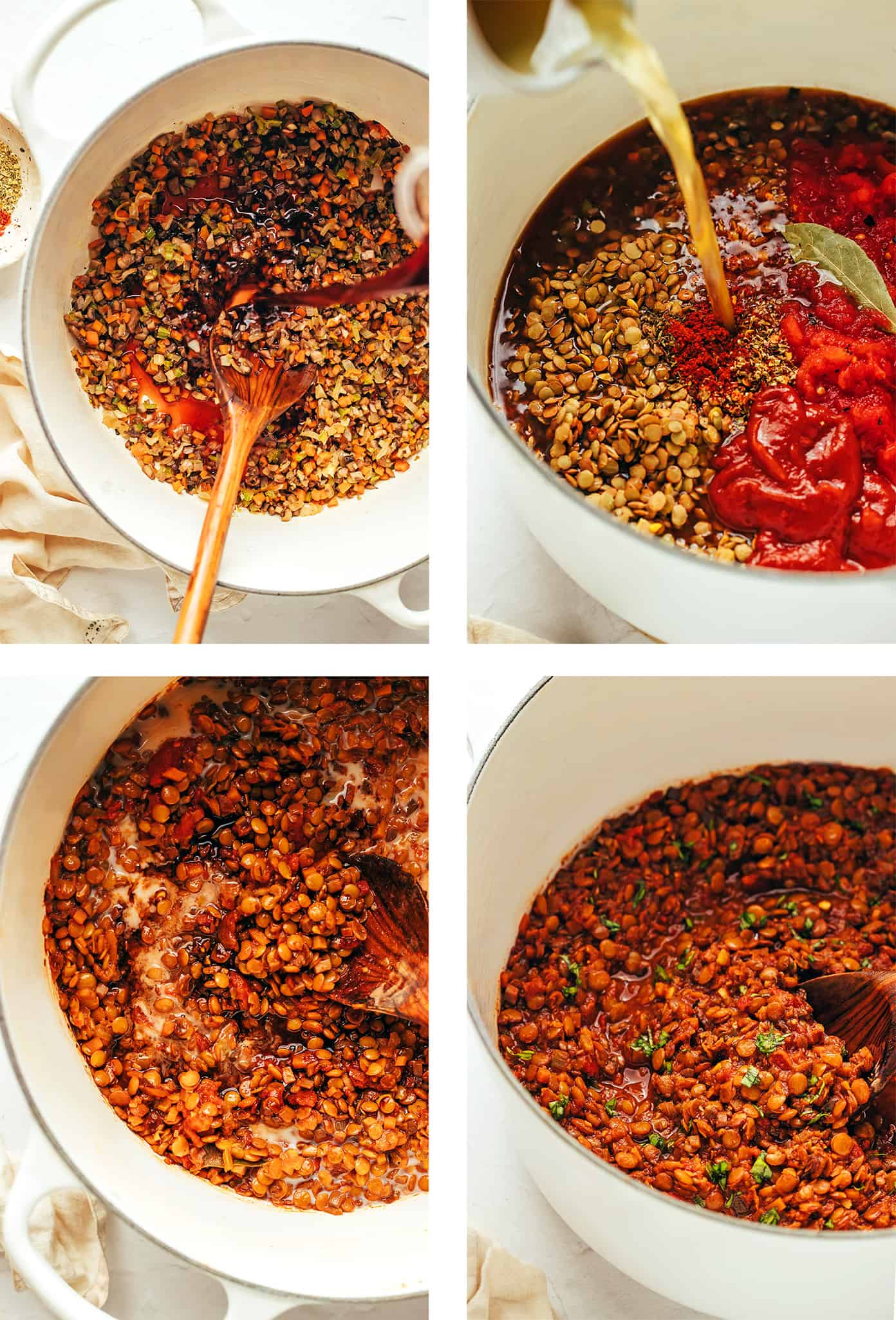 This hearty lentil bolognese recipe is naturally gluten-free, vegetarian and vegan and simmered with a garlicky mushroom-herb tomato sauce. Feel free to serve for dinner with pasta, gnocchi, mashed potatoes, polenta or whatever sounds good! | gimmesomeoven.com How to make bolognese
