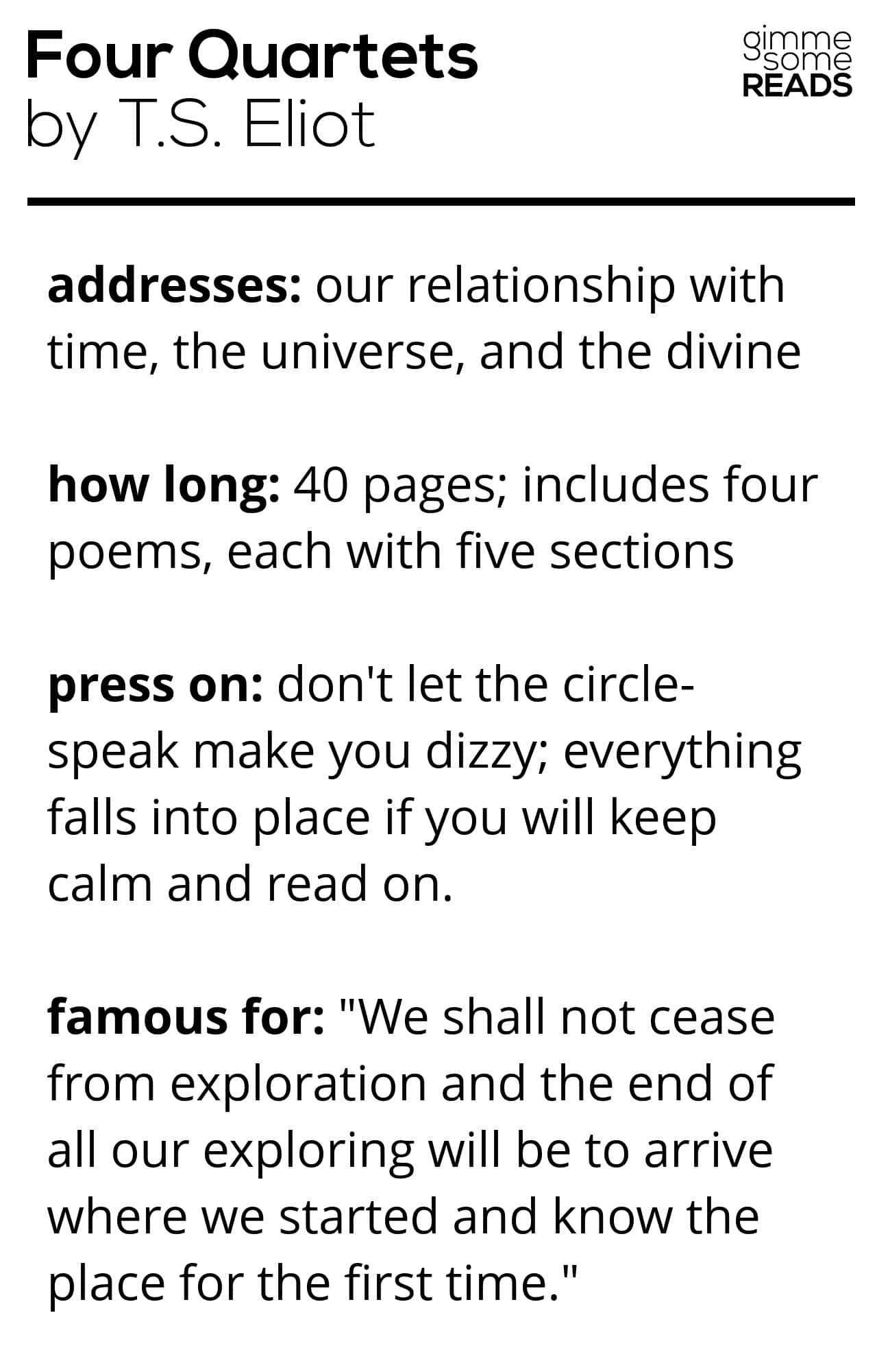 quick read: Four Quartets #TSEliot | gimmesomereads.com
