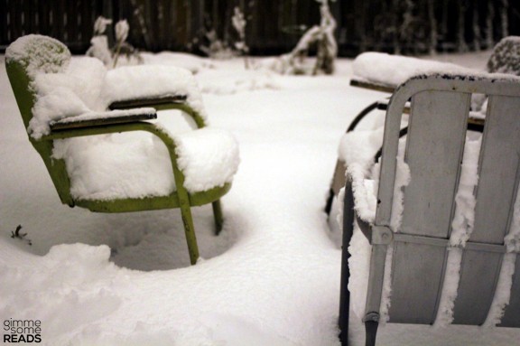 the patio bedecked with snow | Kansas City, KS 2013