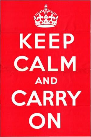 Digital scan of original 1939 KEEP CALM AND CARRY ON poster owned by wartimeposters.co.uk.