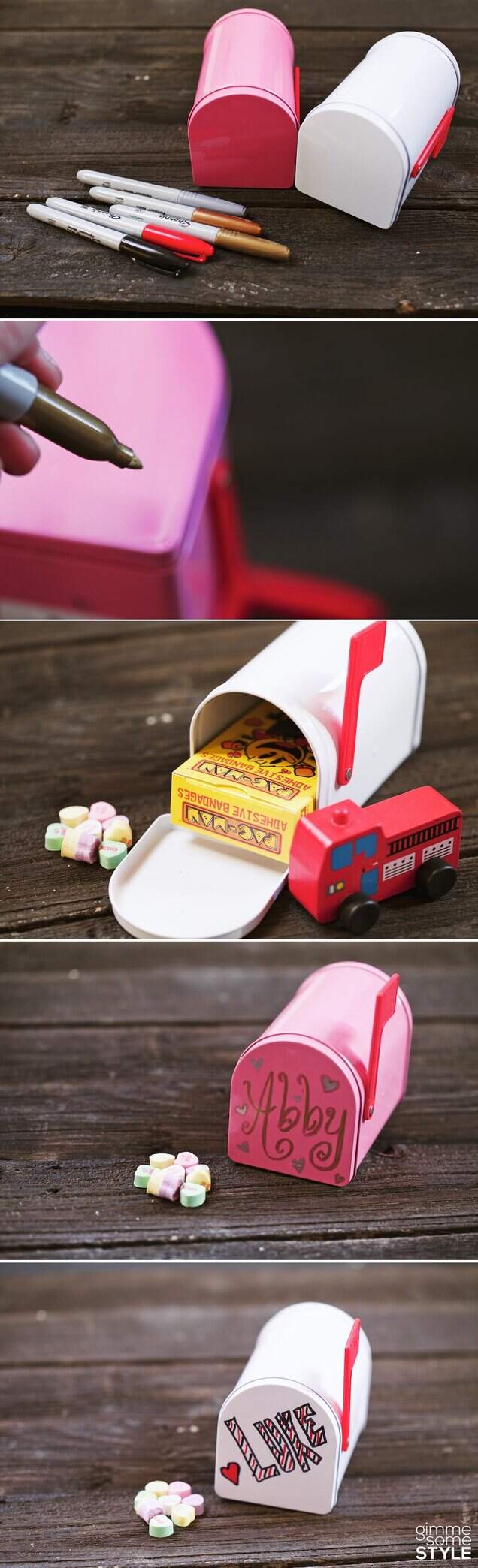 Makeover this Target dollar spot mailbox into an adorable valentine's box! | www.gimmesomestyleblog.com #valentines #target