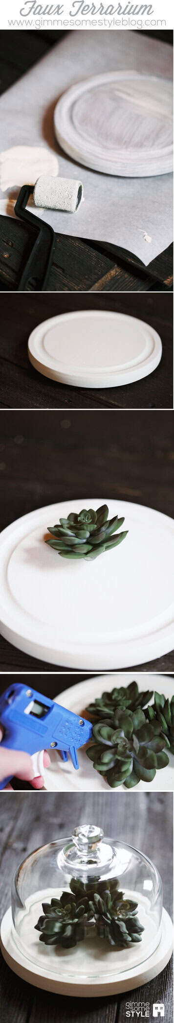 Have a black thumb? Make this faux terrarium for your home! | www.gimmesomestyleblog.com #diy #terrarium