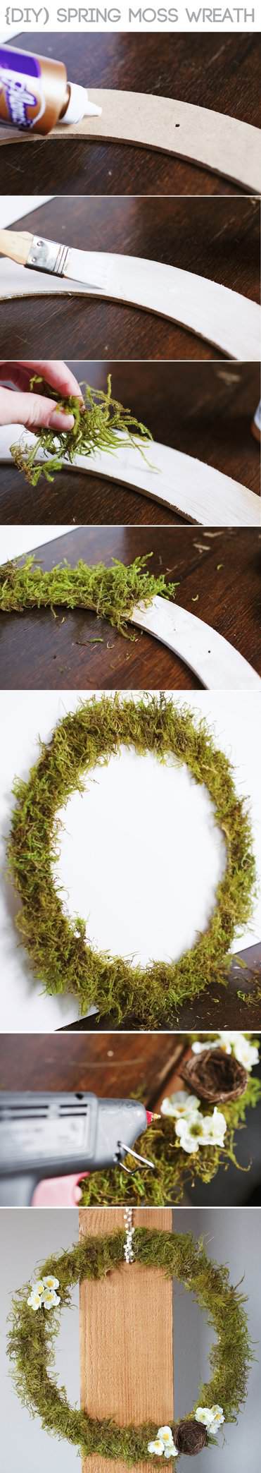 Celebrate Easter and welcome spring with this simple DIY moss wreath! | www.gimmesomestyleblog.com #diy #wreath #spring #easter