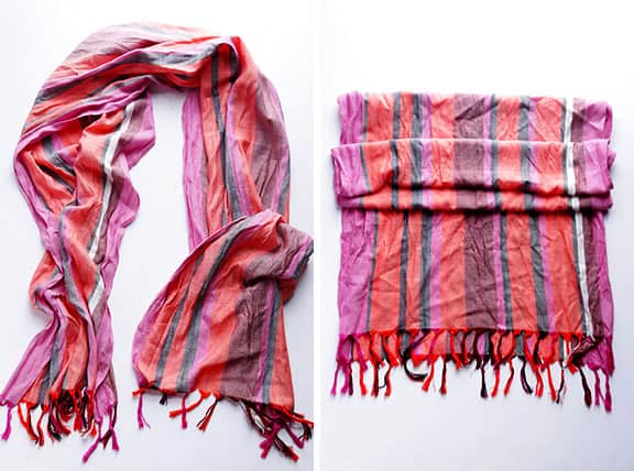 How To Turn A Regular Scarf Into An Infinity Scarf -- A Step-By-Step Photo Tutorial | gimmesomestyleblog.com