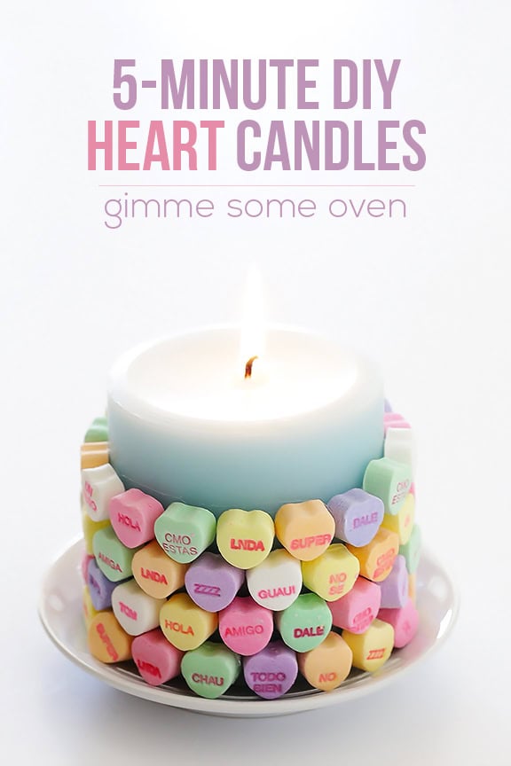 5-Minute DIY Conversation Heart Candles | gimmesomeoven.com/style 5-Minute DIY Conversation Heart Candles | gimmesomeoven.com/style