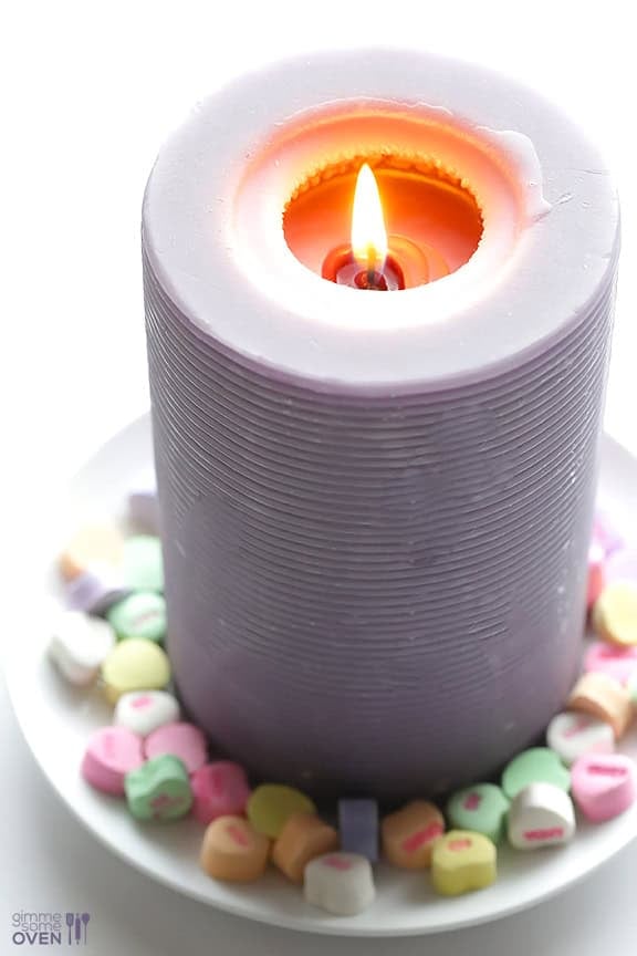 5-Minute DIY Conversation Heart Candles | gimmesomeoven.com/style 5-Minute DIY Conversation Heart Candles | gimmesomeoven.com/style